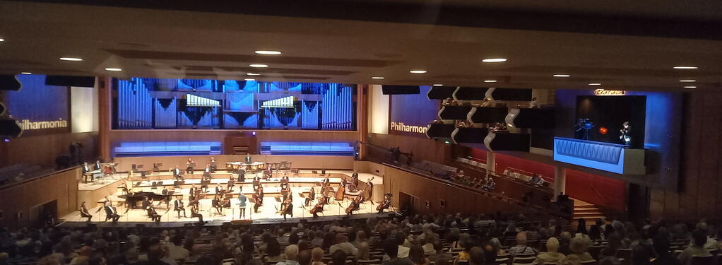 Photograph from Salonen: The Finale, with Mitsuko Uchida - lighting design by Marty Langthorne