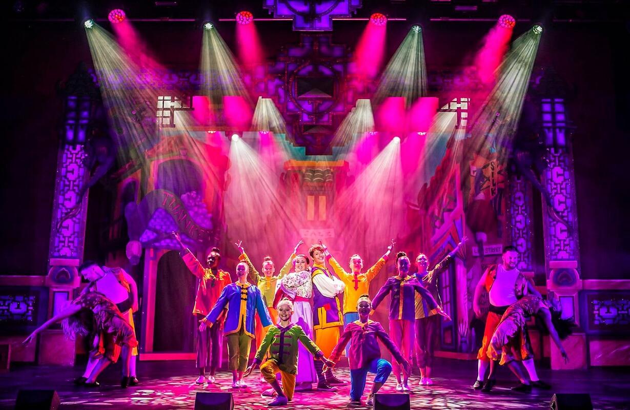 Photograph from Aladdin - lighting design by Matt Ladkin