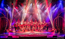 Photograph from Mr Tickertons Clockwork Circus - lighting design by Archer