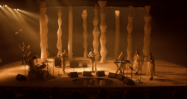 Photograph from Porridge Radio, Live at the Pompidou Centre - lighting design by Edward Saunders