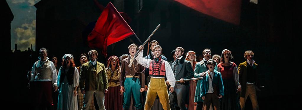 Photograph from Les Miserables - lighting design by Michael Grundner