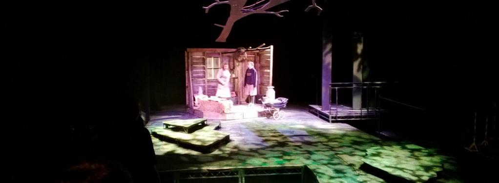 Photograph from Blue Remembered Hills - lighting design by Nigel Lewis