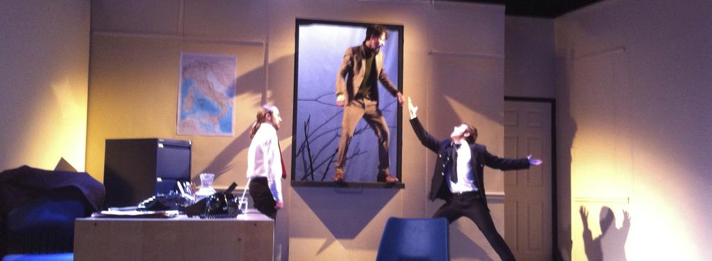 Photograph from Death of an Anarchist - lighting design by Chris Barham