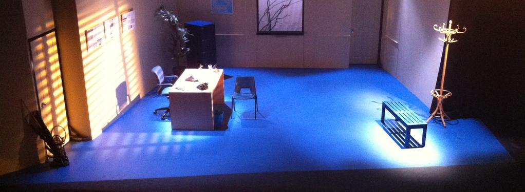 Photograph from Death of an Anarchist - lighting design by Chris Barham