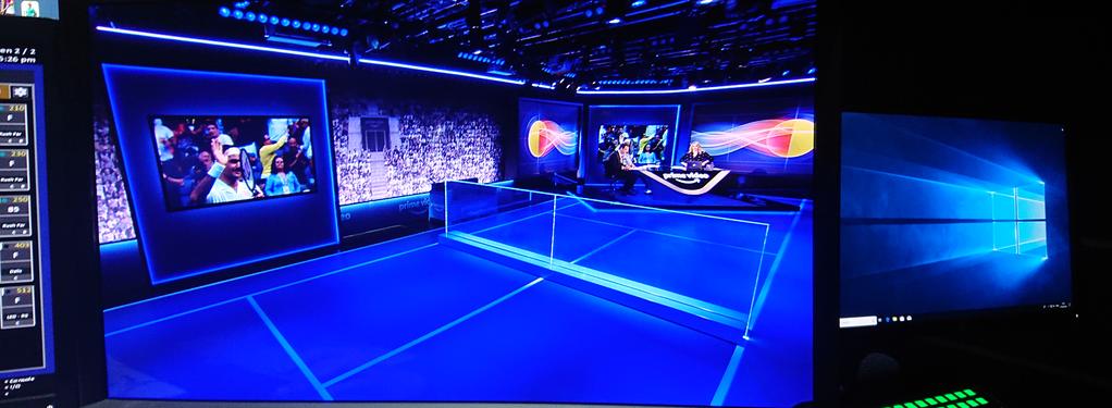 Photograph from Amazon Prime Video ATP Tennis 2019 Miami Open - lighting design by mikelefevre