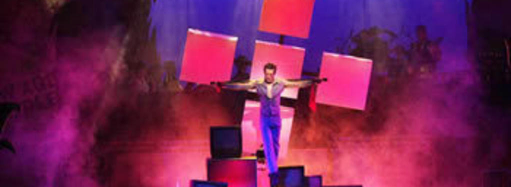 Photograph from Godspell - lighting design by Scott Allan