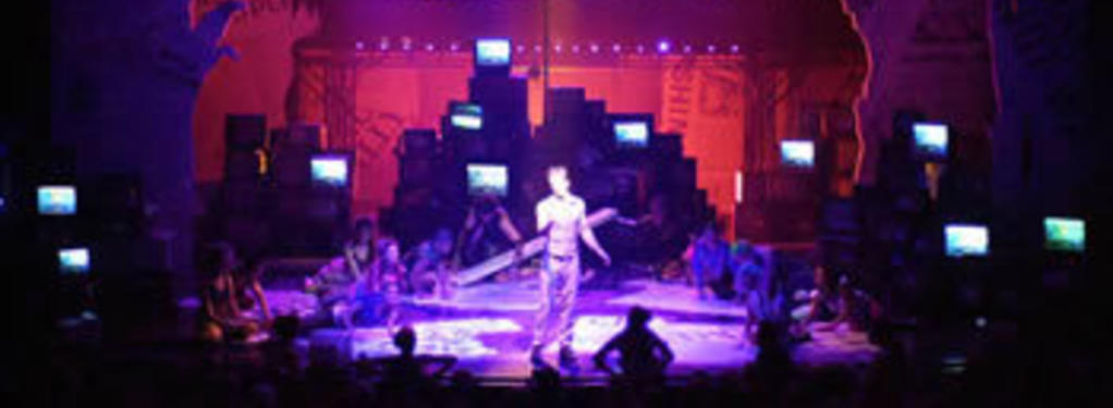 Photograph from Godspell - lighting design by Scott Allan