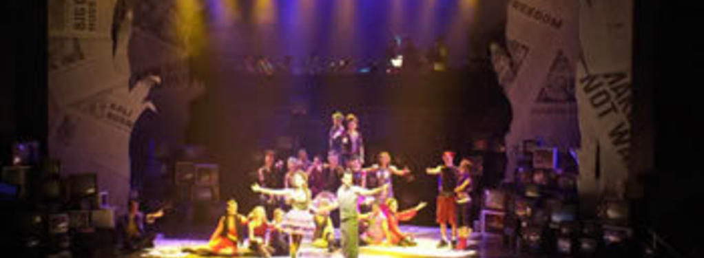 Photograph from Godspell - lighting design by Scott Allan