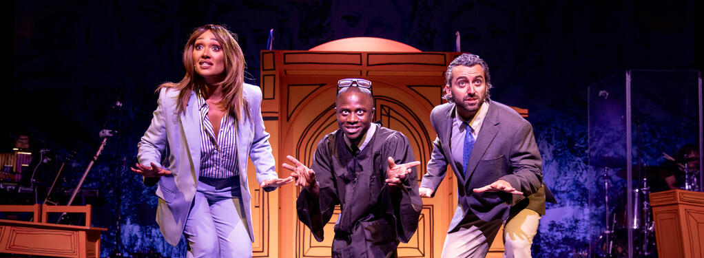 Photograph from I Wish You Well - The Gwyneth Paltrow Ski Trial Musical - lighting design by Alex Lewer