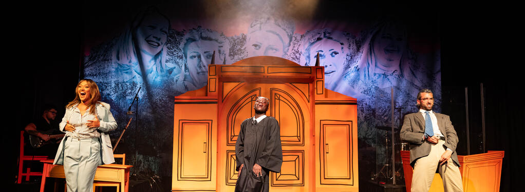 Photograph from I Wish You Well - The Gwyneth Paltrow Ski Trial Musical - lighting design by Alex Lewer