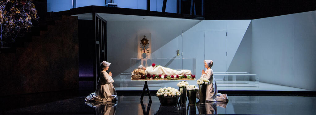 Photograph from Dialogues des Carmelites - lighting design by Matthew Haskins