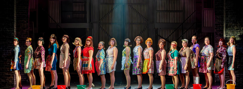 Photograph from Made In Dagenham - lighting design by Rohan Green