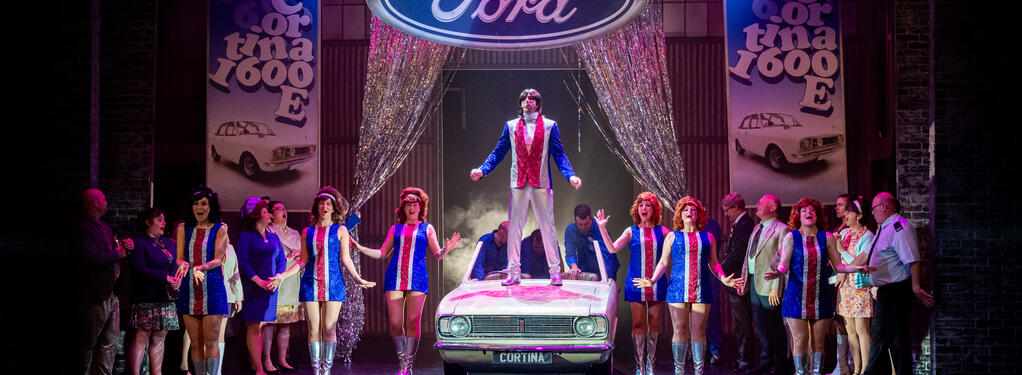 Photograph from Made In Dagenham - lighting design by Rohan Green