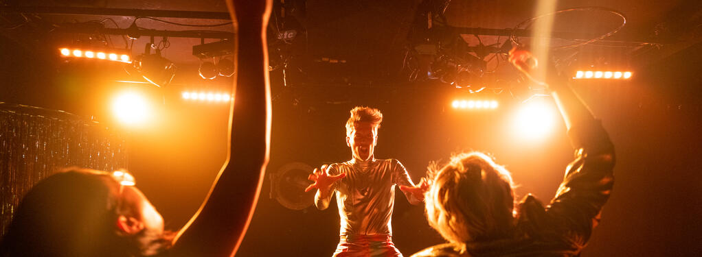 Photograph from Lesbian Space Crime - lighting design by CatjaHamilton