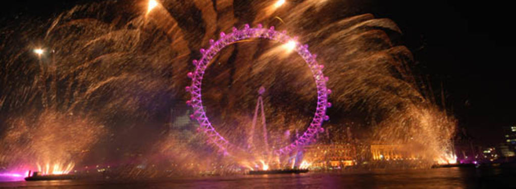 Photograph from New Years Eve at the London Eye - lighting design by Durham Marenghi