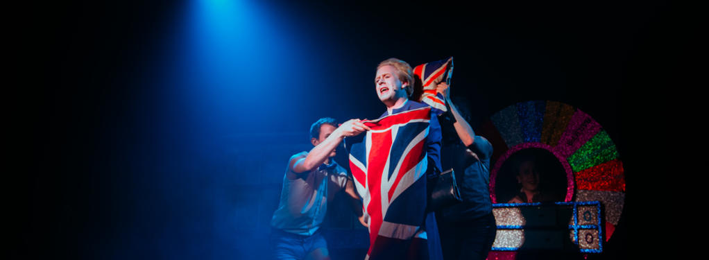 Photograph from Margaret Thatcher, Queen of Gameshows - lighting design by Alex Fernandes