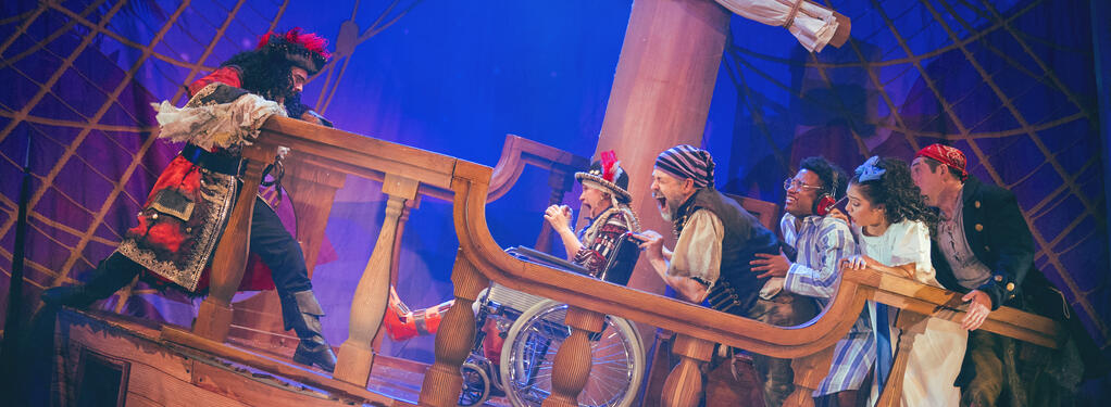 Photograph from Peter Pan Goes Wrong - lighting design by Matthew Haskins