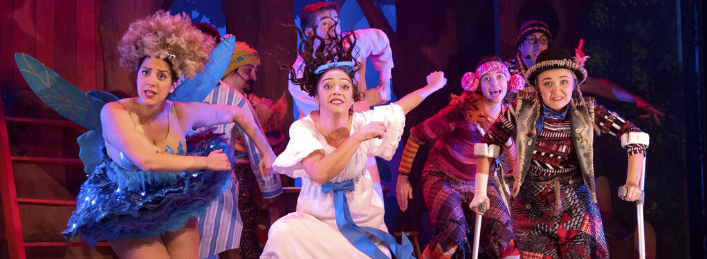 Photograph from Peter Pan Goes Wrong - lighting design by Matthew Haskins