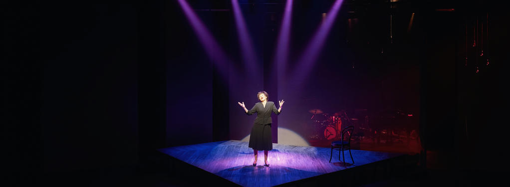 Photograph from Songs for Nobodies - lighting design by HawkinsLX