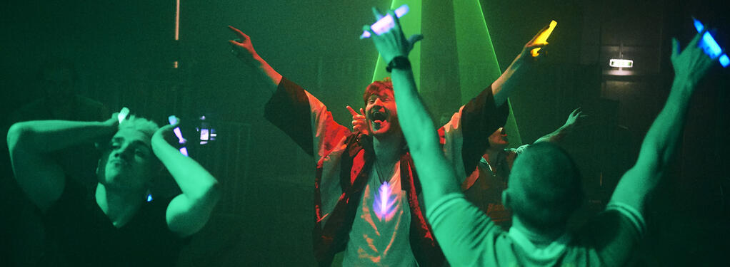 Photograph from Trainspotting Live - lighting design by clancy