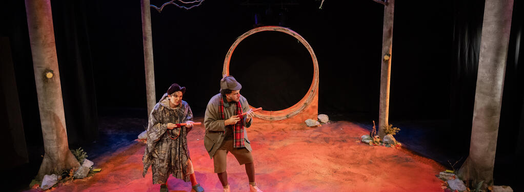 Photograph from The Wolf, the Duck, and the Mouse - lighting design by CatjaHamilton