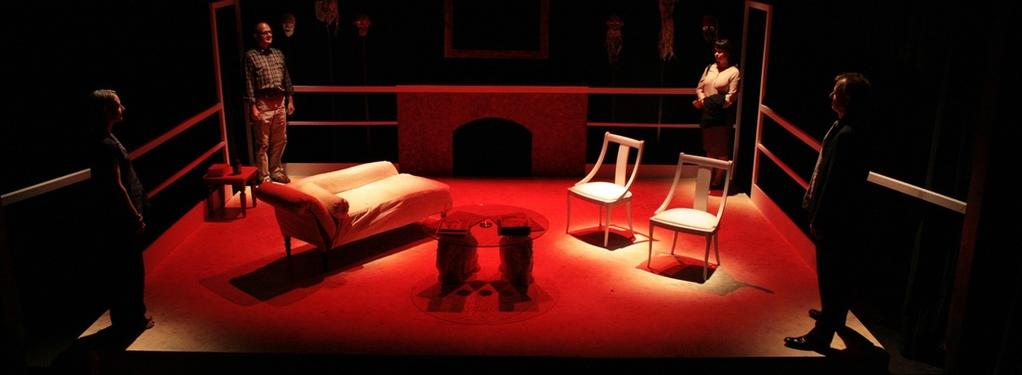 Photograph from God of Carnage - lighting design by Peter Vincent