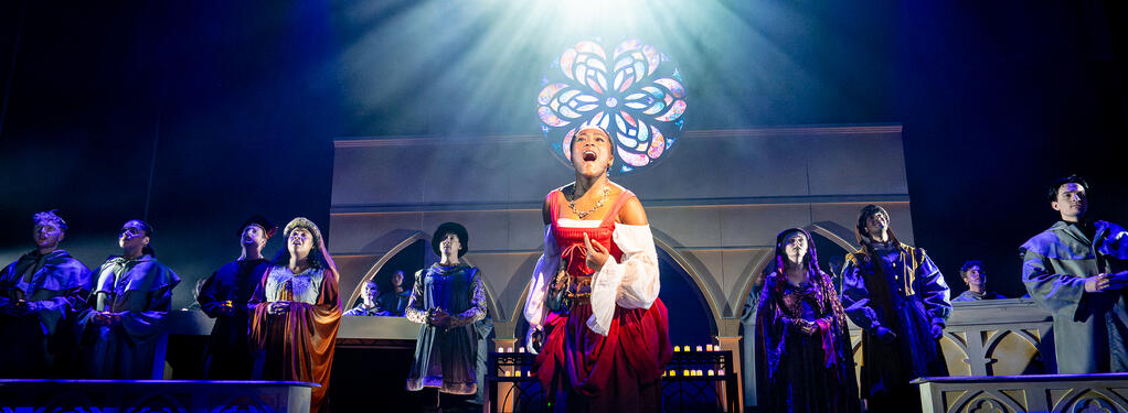 Photograph from The Hunchback of Notre Dame - lighting design by Johnathan Rainsforth