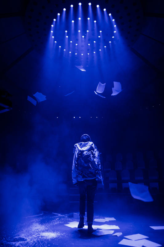 Photograph from I&#039;m Not Here Right Now - lighting design by Amy Mae