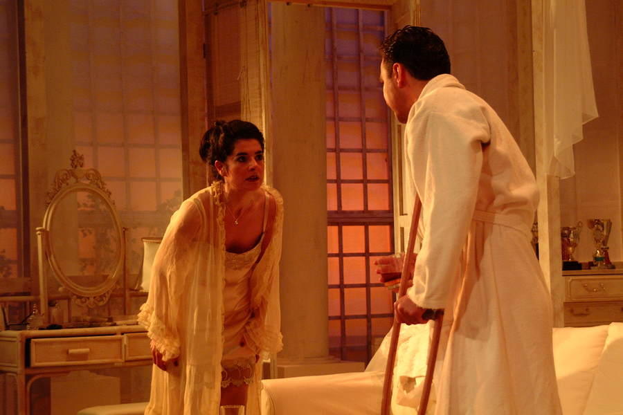 Photograph from Cat on a Hot Tin Roof - lighting design by Simon Wilkinson