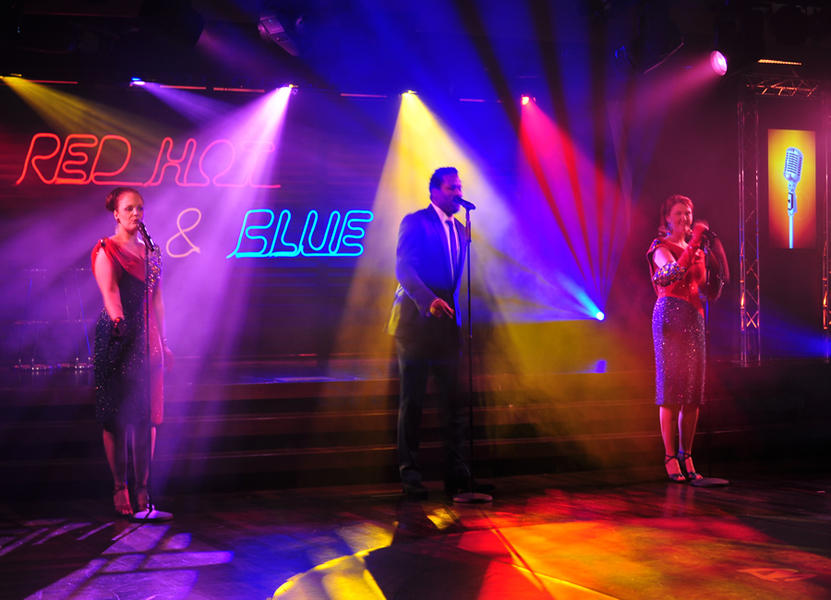 Photograph from Red Hot and Blue - lighting design by David Totaro