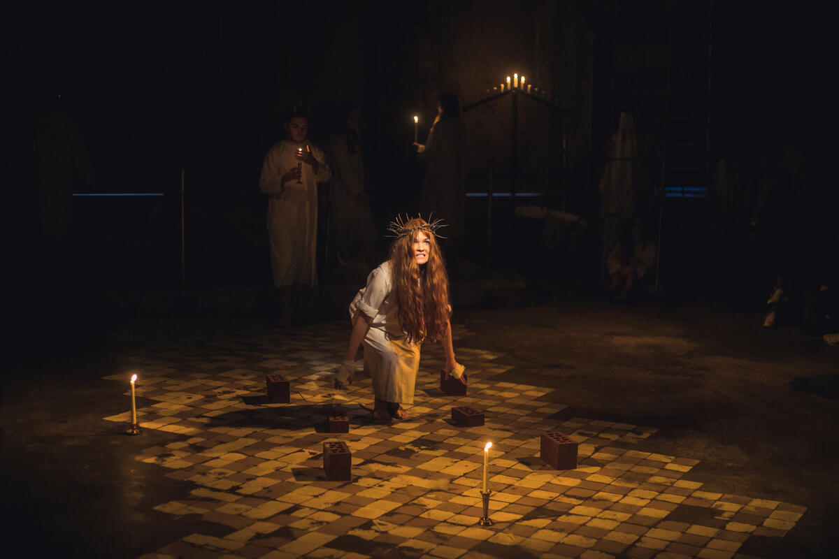 Photograph from The Mysteries Part III: Doomsday - lighting design by Ellen Butterworth-Evans