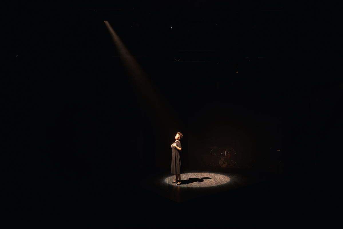 Photograph from Songs for Nobodies - lighting design by HawkinsLX