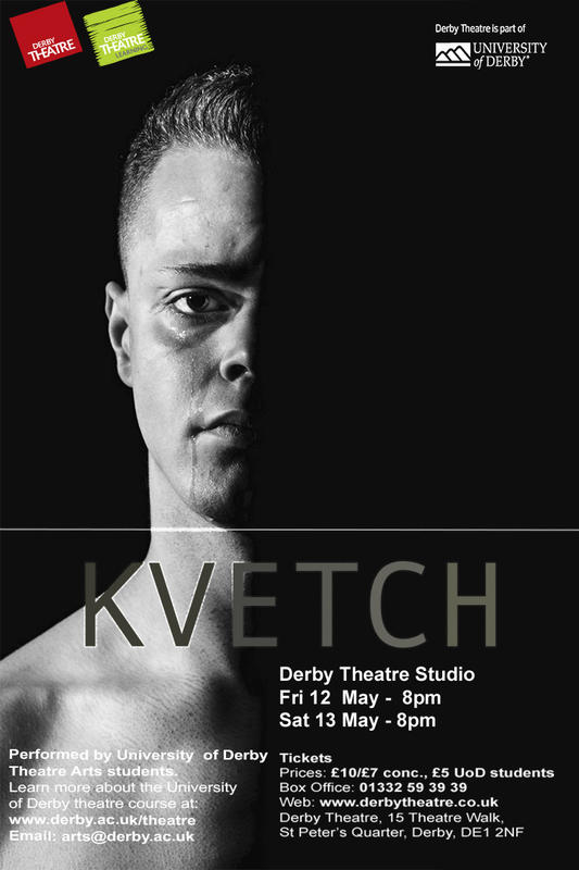 Photograph from Kvetch - Student Production - lighting design by Aidan-Lee-Howard