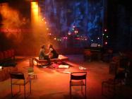Photograph from Sons without Fathers - lighting design by Alex Wardle