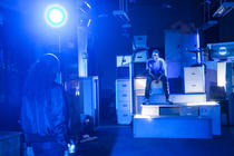 Photograph from Loose Lips - lighting design by Zoe Spurr