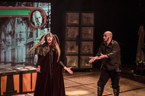 Photograph from Hamlet: The Video Game; The Stage Show - lighting design by HawkinsLX