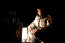 Photograph from Patricia Gets Ready (for a date with the man that used to hit her) - lighting design by jessibrig