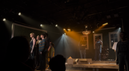 Photograph from Fun Home - lighting design by Ziggy Bornas