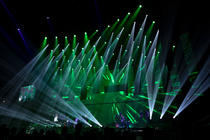 Photograph from Rode Neuzen Dag XL charity show - lighting design by Luc Peumans